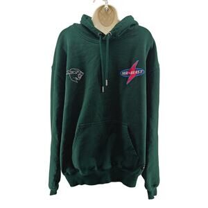 Mr Beast Lighting Hoodie Sweatshirt Forest Green Unsiex Adult 3XL